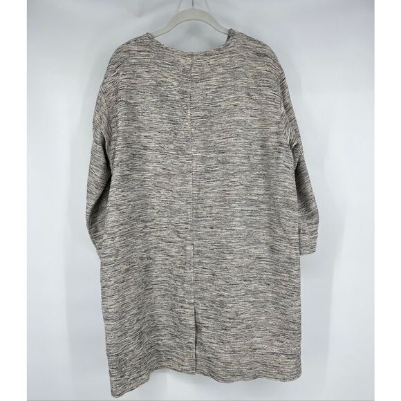 Eileen Fisher Textured Knit Button Front Coat Cardigan Jacket Size Large Grey - Picture 5 of 14